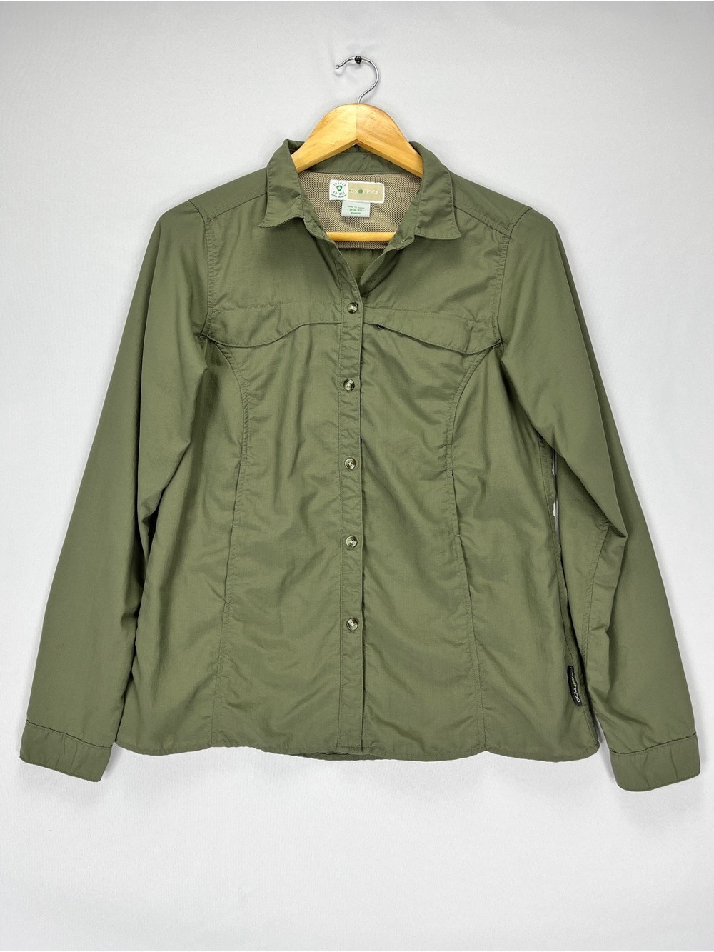 Exofficio Missoula Long-Sleeve Shirt Womens Medium Green Nylon Insect Shield